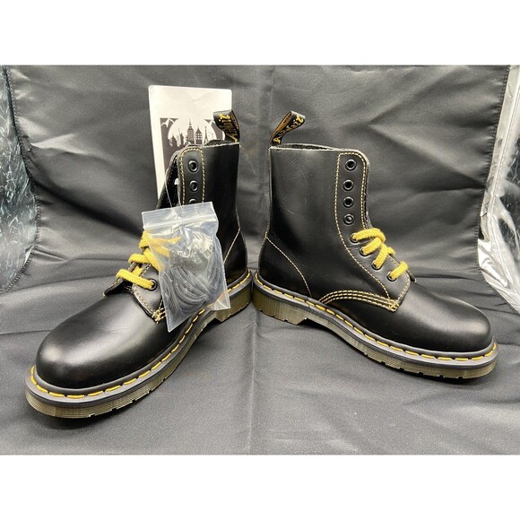 Dr. Martens 1460 Pascal Black Leather Lace Up Boots Men Size 4 Women Size 5 New - Picture 7 of 12